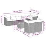 vidaXL Set mobilier de grădină cu perne, 9 piese, negru, poliratan