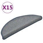 vidaXL Covorașe pentru scări, 15 buc., 56x17x3 cm, gri deschis și albastru, semirotunde vidaXL Covorașe pentru scări, 15 buc., 56x17x3 cm, gri deschis și albastru, semirotunde