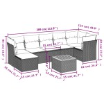 vidaXL Set mobilier de grădină cu perne, 8 piese, negru, poliratan vidaXL Set mobilier de grădină cu perne, 8 piese, negru, poliratan