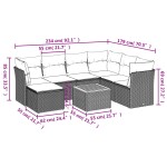 vidaXL Set mobilier de grădină cu perne, 8 piese, negru, poliratan