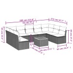 vidaXL Set canapele de grădină cu perne, 10 piese, negru, poliratan vidaXL Set canapele de grădină cu perne, 10 piese, negru, poliratan