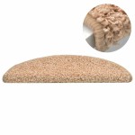 vidaXL Covorașe pentru trepte scară, 15 buc., auriu, 65 x 21 x 4 cm