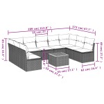 vidaXL Set canapele de grădină cu perne, 10 piese, bej, poliratan