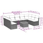 vidaXL Set canapele de grădină cu perne, 10 piese, bej, poliratan