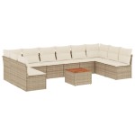 vidaXL Set canapele de grădină cu perne, 11 piese, bej, poliratan
