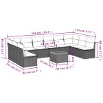 vidaXL Set canapele de grădină cu perne, 11 piese, gri, poliratan vidaXL Set canapele de grădină cu perne, 11 piese, gri, poliratan