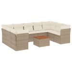 vidaXL Set canapele de grădină cu perne, 10 piese, bej, poliratan