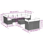 vidaXL Set canapele de grădină cu perne, 10 piese, bej, poliratan