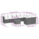 vidaXL Set canapele de grădină cu perne, 10 piese, negru, poliratan vidaXL Set canapele de grădină cu perne, 10 piese, negru, poliratan