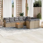 vidaXL Set canapele de grădină cu perne, 10 piese, bej, poliratan vidaXL Set canapele de grădină cu perne, 10 piese, bej, poliratan