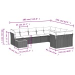 vidaXL Set canapele de grădină cu perne, 10 piese, negru, poliratan vidaXL Set canapele de grădină cu perne, 10 piese, negru, poliratan