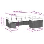vidaXL Set canapele de grădină cu perne, 10 piese, negru, poliratan vidaXL Set canapele de grădină cu perne, 10 piese, negru, poliratan