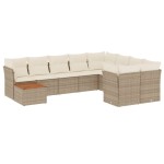 vidaXL Set canapele de grădină cu perne, 10 piese, bej, poliratan