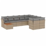 vidaXL Set canapele de grădină cu perne, 10 piese, bej, poliratan