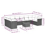 vidaXL Set canapele de grădină cu perne, 11 piese, negru, poliratan vidaXL Set canapele de grădină cu perne, 11 piese, negru, poliratan