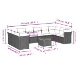 vidaXL Set canapele de grădină cu perne, 11 piese, negru, poliratan vidaXL Set canapele de grădină cu perne, 11 piese, negru, poliratan