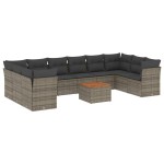 vidaXL Set canapele de grădină cu perne, 11 piese, gri, poliratan vidaXL Set canapele de grădină cu perne, 11 piese, gri, poliratan