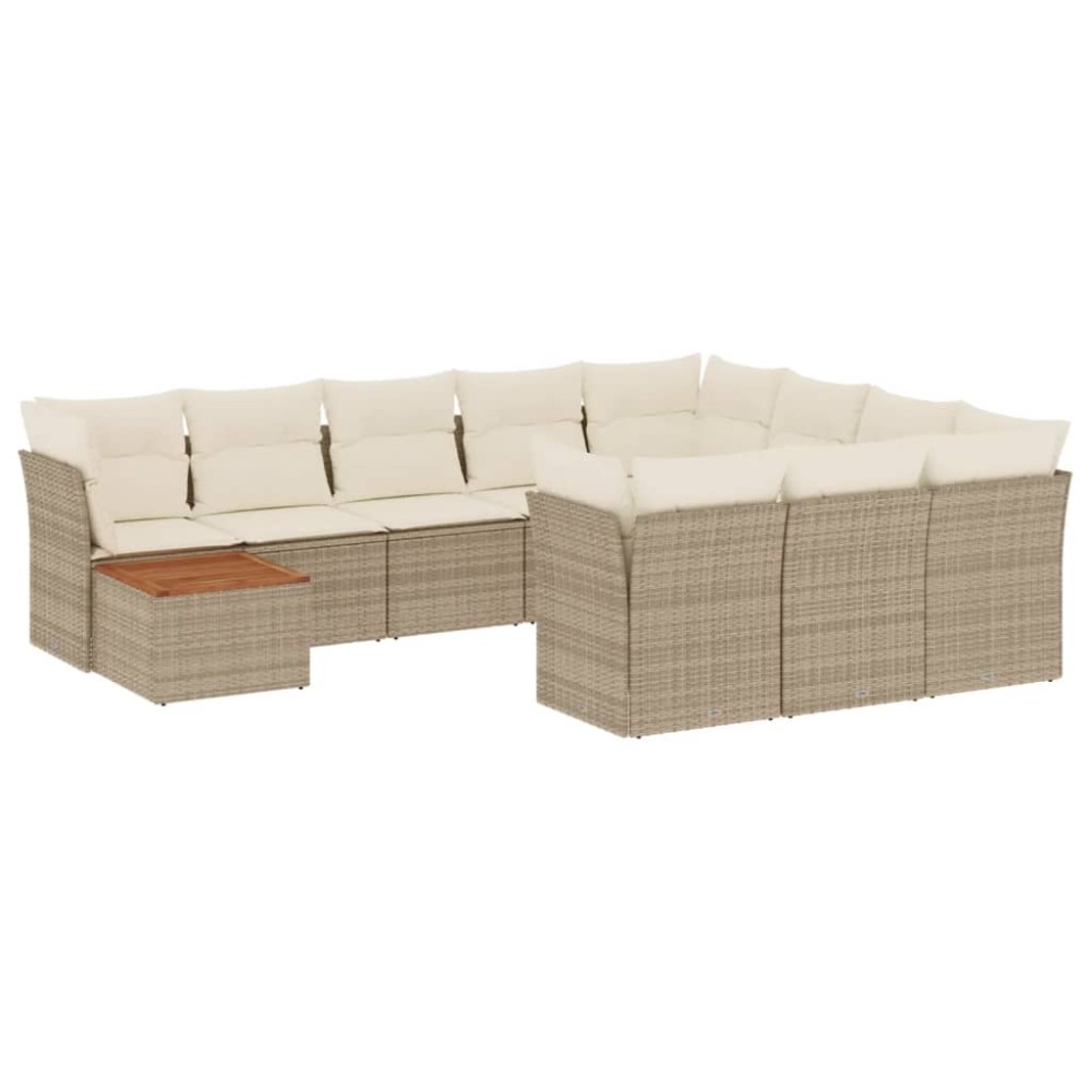 vidaXL Set canapele de grădină cu perne, 11 piese, bej, poliratan