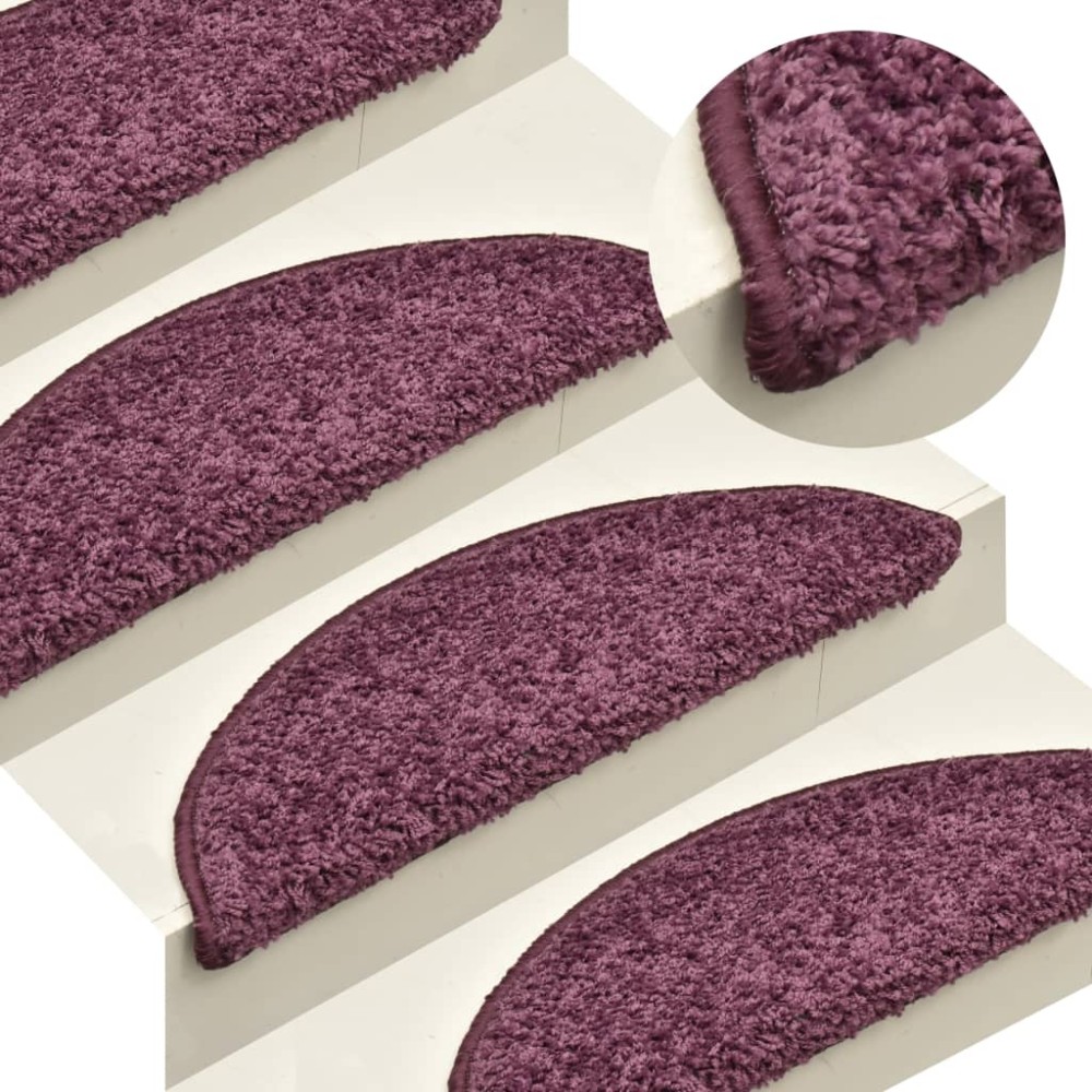 vidaXL Covorașe pentru trepte scară, 15 buc. violet închis, 65x21x4 cm