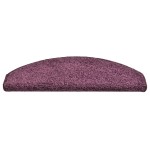 vidaXL Covorașe pentru trepte scară, 15 buc. violet închis, 65x21x4 cm