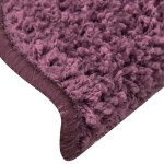 vidaXL Covorașe pentru trepte scară, 15 buc. violet închis, 65x21x4 cm