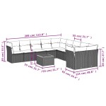 vidaXL Set canapele de grădină cu perne, 11 piese, negru, poliratan vidaXL Set canapele de grădină cu perne, 11 piese, negru, poliratan