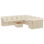 vidaXL Set canapele de grădină cu perne, 11 piese, bej, poliratan vidaXL Set canapele de grădină cu perne, 11 piese, bej, poliratan