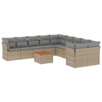 vidaXL Set canapele de grădină cu perne, 11 piese, bej, poliratan vidaXL Set canapele de grădină cu perne, 11 piese, bej, poliratan