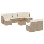 vidaXL Set canapele de grădină cu perne, 10 piese, bej, poliratan