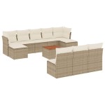vidaXL Set canapele de grădină cu perne, 11 piese, bej, poliratan