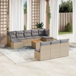 vidaXL Set canapele de grădină cu perne, 11 piese, bej, poliratan vidaXL Set canapele de grădină cu perne, 11 piese, bej, poliratan