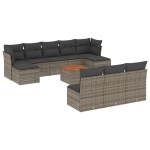 vidaXL Set canapele de grădină cu perne, 11 piese, gri, poliratan vidaXL Set canapele de grădină cu perne, 11 piese, gri, poliratan