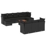 vidaXL Set canapele de grădină cu perne, 11 piese, negru, poliratan vidaXL Set canapele de grădină cu perne, 11 piese, negru, poliratan
