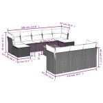 vidaXL Set canapele de grădină cu perne, 11 piese, gri, poliratan vidaXL Set canapele de grădină cu perne, 11 piese, gri, poliratan