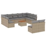 vidaXL Set canapele de grădină cu perne, 12 piese, bej, poliratan vidaXL Set canapele de grădină cu perne, 12 piese, bej, poliratan