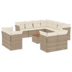 vidaXL Set canapele de grădină cu perne, 12 piese, bej, poliratan vidaXL Set canapele de grădină cu perne, 12 piese, bej, poliratan