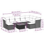 vidaXL Set canapele de grădină cu perne, 10 piese, bej, poliratan
