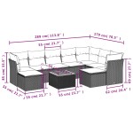 vidaXL Set canapele de grădină cu perne, 10 piese, bej, poliratan