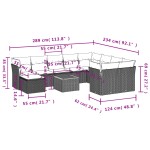 vidaXL Set canapele de grădină cu perne, 11 piese, negru, poliratan