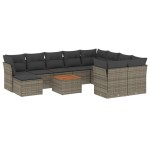 vidaXL Set canapele de grădină cu perne, 11 piese, gri, poliratan vidaXL Set canapele de grădină cu perne, 11 piese, gri, poliratan