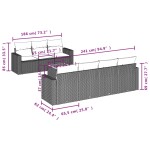 vidaXL Set mobilier de grădină cu perne, 8 piese, negru, poliratan