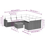 vidaXL Set mobilier de grădină cu perne, 9 piese, negru, poliratan vidaXL Set mobilier de grădină cu perne, 9 piese, negru, poliratan