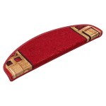 vidaXL Covorașe scări autoadezive, 15 buc., roșu, 65 x 21 x 4 cm