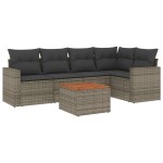 vidaXL Set mobilier grădină cu perne, 6 piese, gri, poliratan