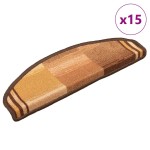 vidaXL Covorașe autoadezive scări, 15 buc., maro, 65x21x4 cm vidaXL Covorașe autoadezive scări, 15 buc., maro, 65x21x4 cm