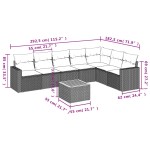 vidaXL Set mobilier de grădină cu perne, 8 piese, negru, poliratan
