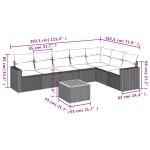 vidaXL Set mobilier de grădină cu perne, 8 piese, negru, poliratan vidaXL Set mobilier de grădină cu perne, 8 piese, negru, poliratan