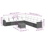 vidaXL Set canapele de grădină cu perne, 10 piese, negru, poliratan vidaXL Set canapele de grădină cu perne, 10 piese, negru, poliratan