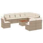 vidaXL Set canapele de grădină cu perne, 11 piese, bej, poliratan vidaXL Set canapele de grădină cu perne, 11 piese, bej, poliratan