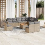 vidaXL Set canapele de grădină cu perne, 11 piese, bej, poliratan vidaXL Set canapele de grădină cu perne, 11 piese, bej, poliratan
